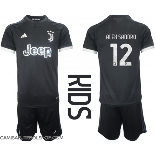 Camisa de time de futebol Juventus Alex Sandro #12 Replicas 3º Equipamento Infantil 2023-24 Manga Curta (+ Calças curtas)